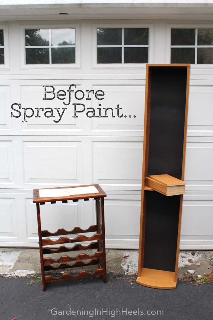 80s wine rack makeover with spray paint. Love how this turned out! | Gardening In High Heels