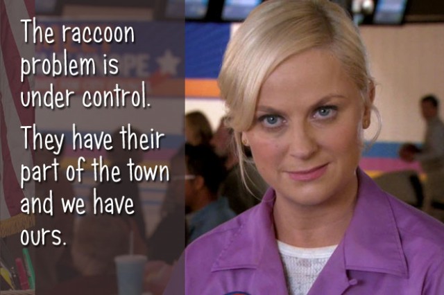 Leslie Knope raccoon quote. Leslie is the best.