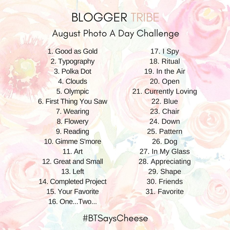 BLOGGER TRIBE Photo a Day Challenge August 2016